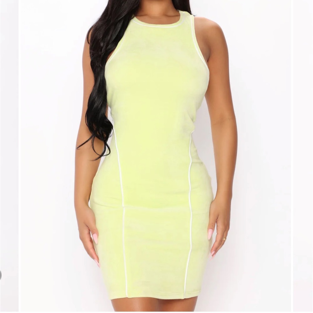 Lime green mini dress